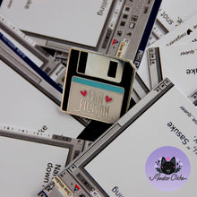 Load image into Gallery viewer, Preorder Fan Fiction Floppy Disk Enamel Pin