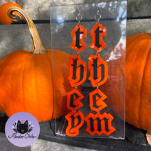 Load image into Gallery viewer, CUSTOM SPOOPY SEASON Pronoun Earrings (MTO)