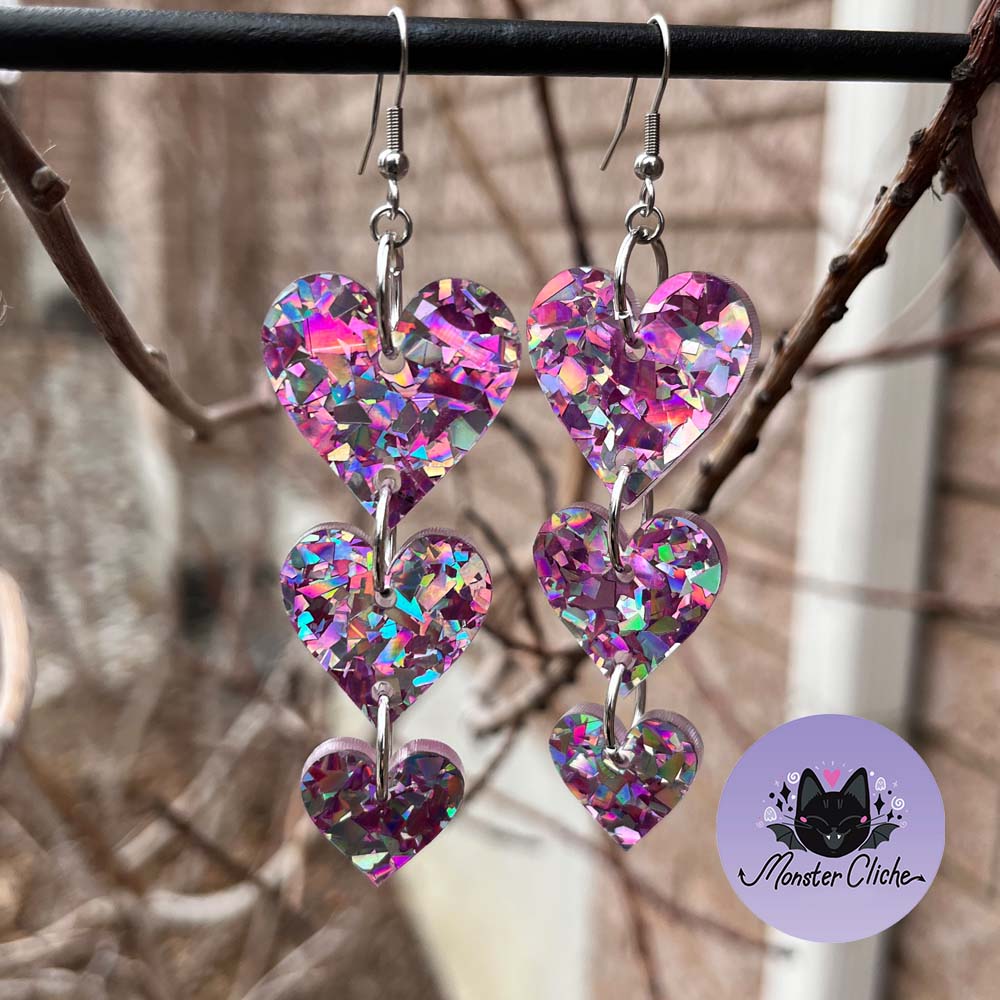 Chunky Heart Charm Earrings
