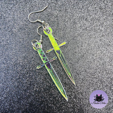Load image into Gallery viewer, Iridescent Dagger Earrings or Pendant (MTO)