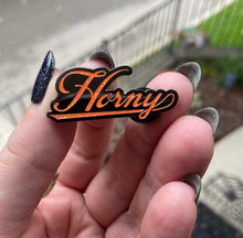 Load image into Gallery viewer, Sparkly "Horny" Hard Enamel Pin
