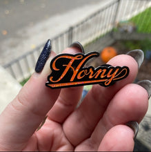 Load image into Gallery viewer, Sparkly "Horny" Hard Enamel Pin