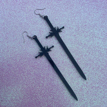 Load image into Gallery viewer, Black Sword Earrings or Pendant (MTO)
