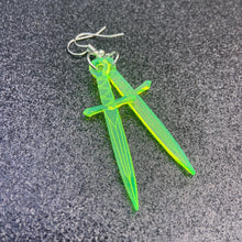 Load image into Gallery viewer, Neon Green Dagger Earrings or Pendant (MTO)