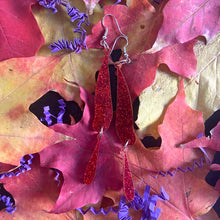 Load image into Gallery viewer, Red Glitter Blood Drop Earrings (MTO)