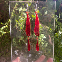 Load image into Gallery viewer, Red Glitter Blood Drop Earrings (MTO)