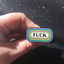 Load image into Gallery viewer, &quot;FUCK&quot; Pastel Rainbow Hard Enamel Pin
