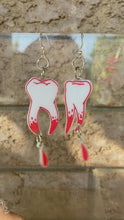 Load and play video in Gallery viewer, Bloody Teeth Asymmetrical Earrings (MTO)
