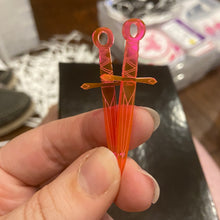 Load image into Gallery viewer, Neon Pink Dagger Earrings or Pendant (MTO)