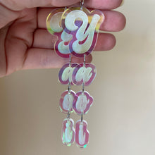 Load image into Gallery viewer, ~Groovy~ Iridescent Yaoi Earrings (MTO)
