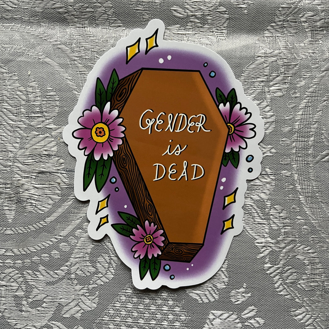 Gender is Dead Coffin Sticker