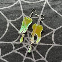 Load image into Gallery viewer, Iridescent Bloody Teeth Asymmetrical Earrings (MTO)

