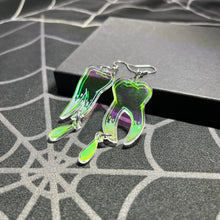Load image into Gallery viewer, Iridescent Bloody Teeth Asymmetrical Earrings (MTO)
