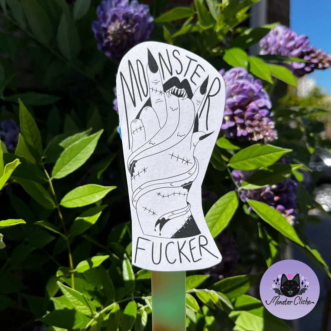 Monster Fucker B&W Paper Sticker