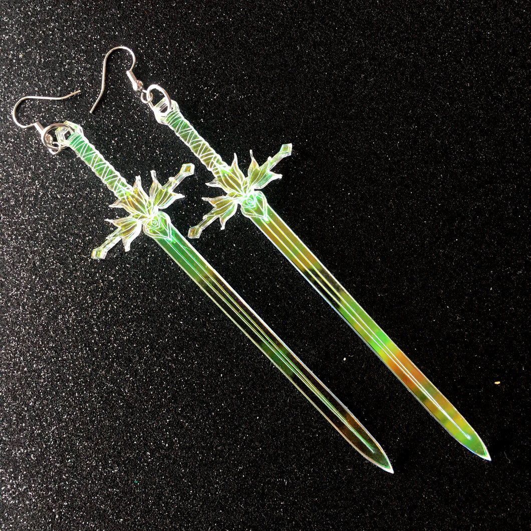 Iridescent Sword Earrings or Pendant (MTO)