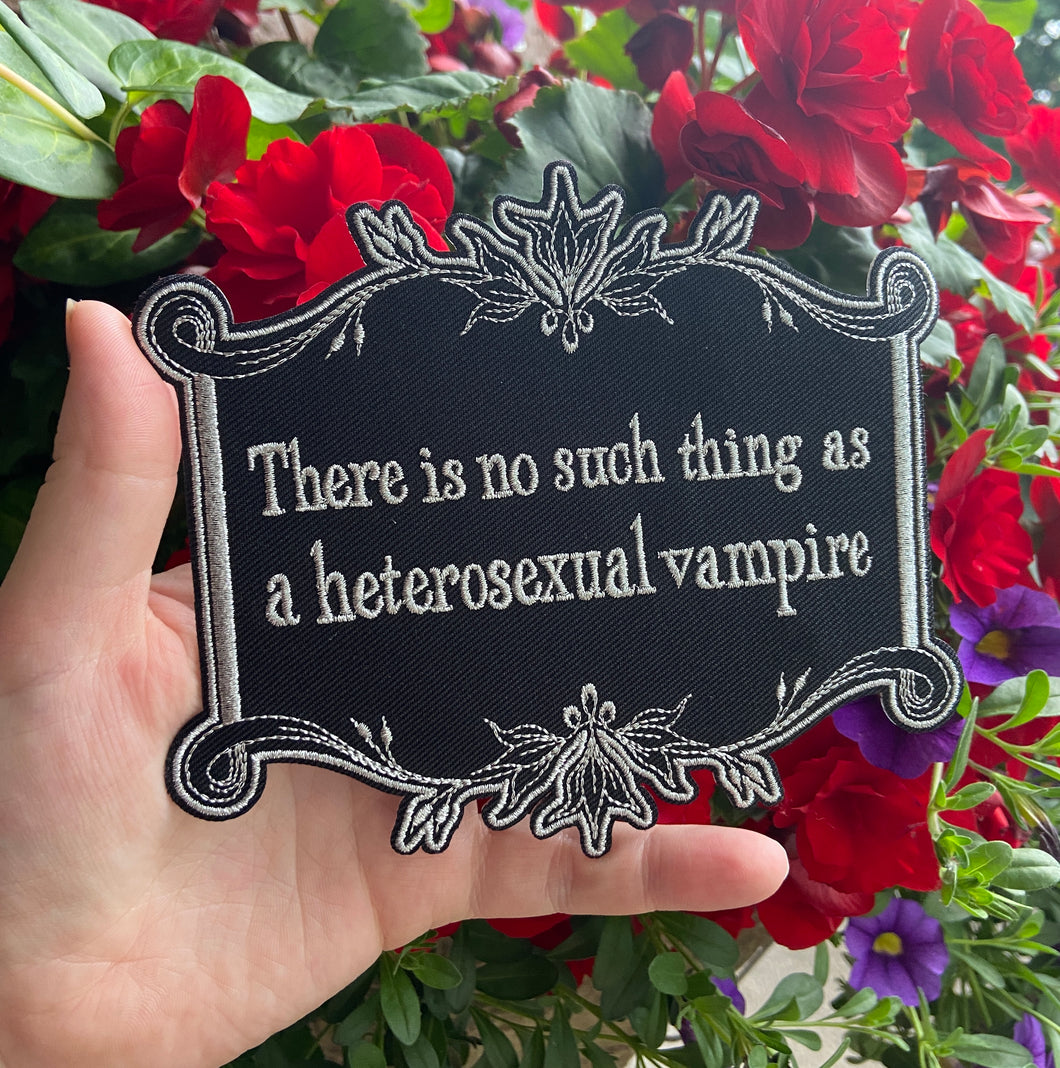 There is No Such Thing As a Hetero Vampire Iron On Patch