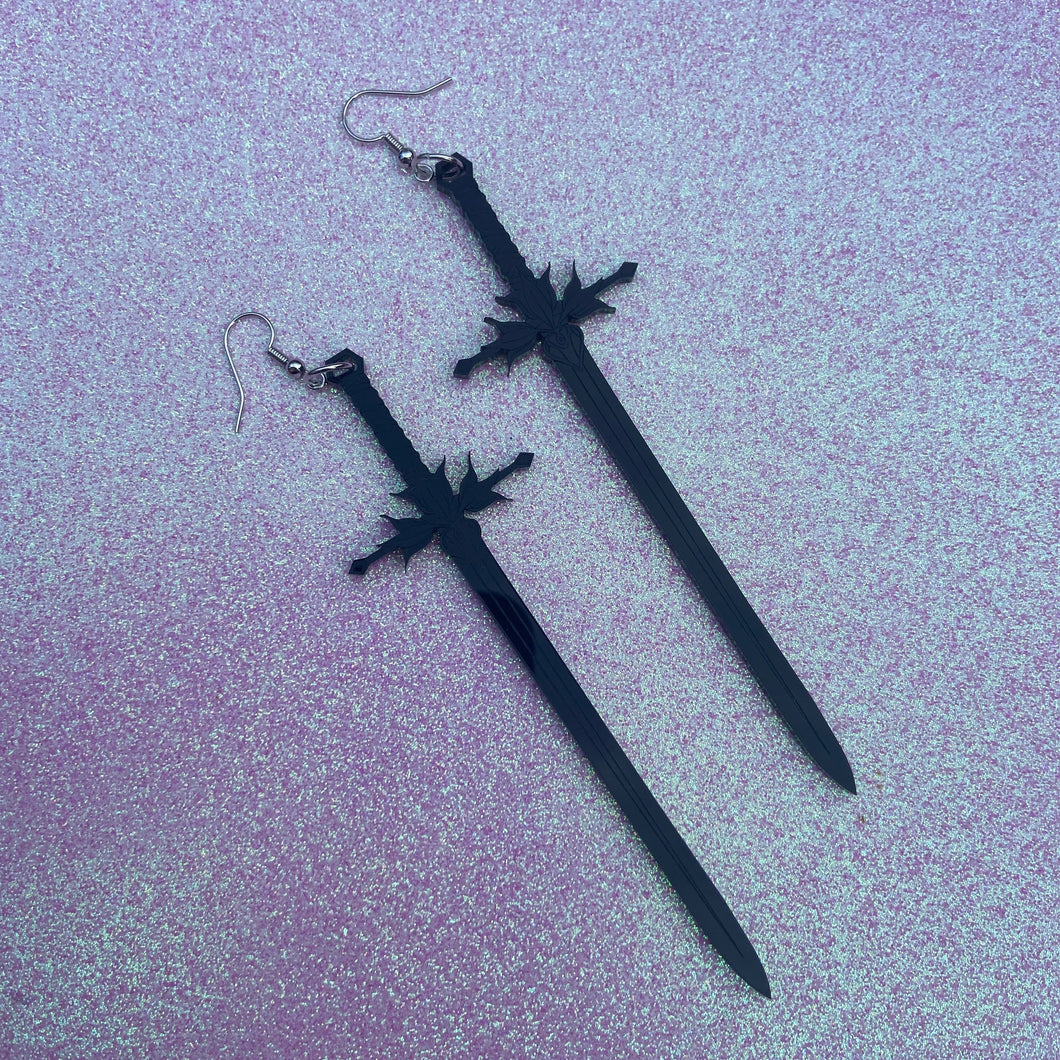 Black Sword Earrings or Pendant (MTO)