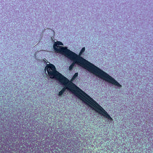 Load image into Gallery viewer, Black Dagger Earrings or Pendant (MTO)
