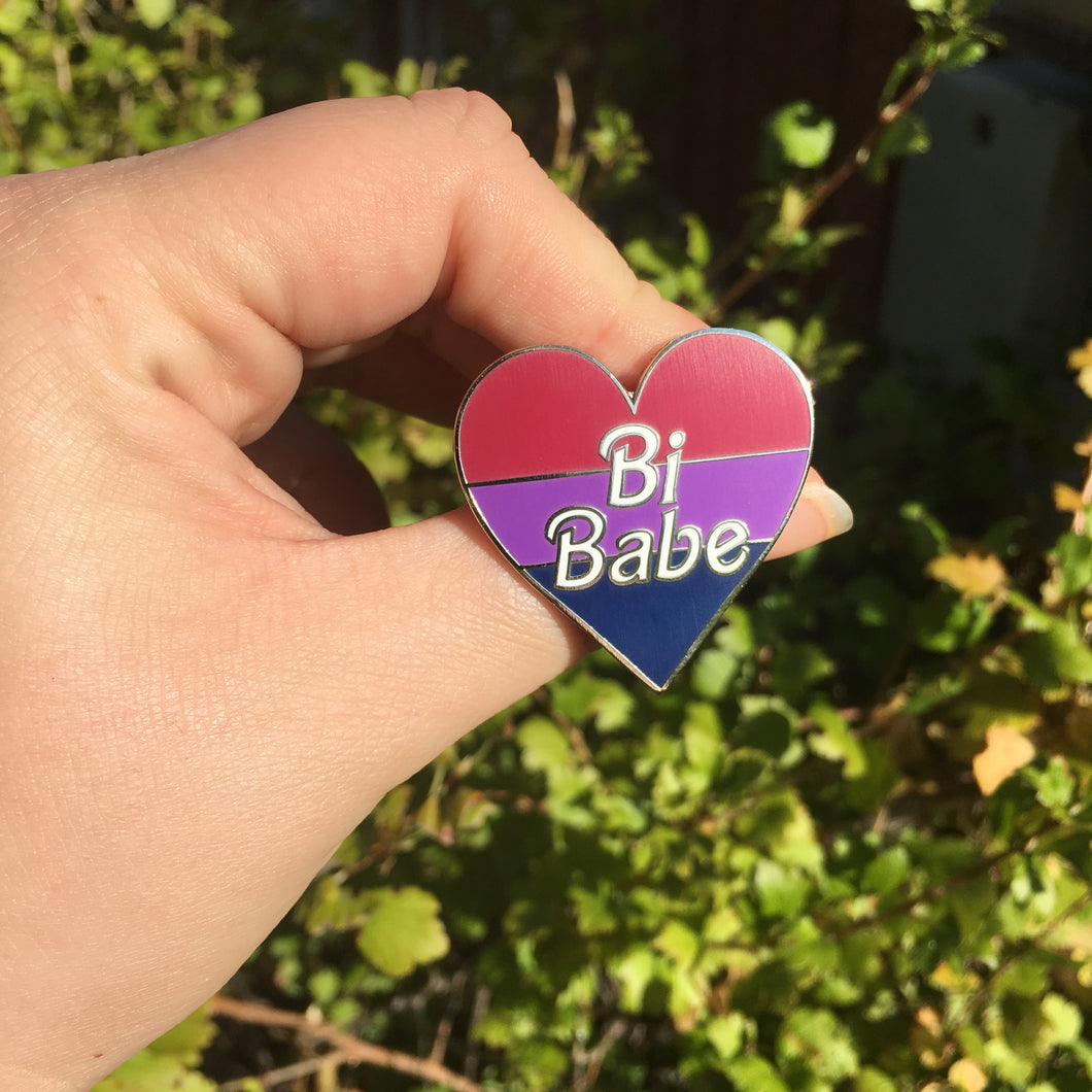 Bi Babe Heart Enamel Pin