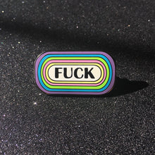 Load image into Gallery viewer, &quot;FUCK&quot; Pastel Rainbow Hard Enamel Pin
