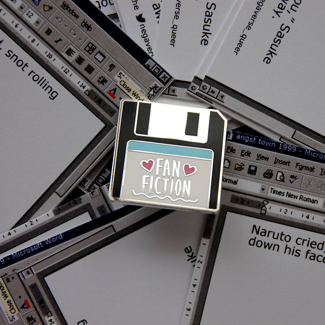 Fan Fiction Floppy Disk Enamel Pin