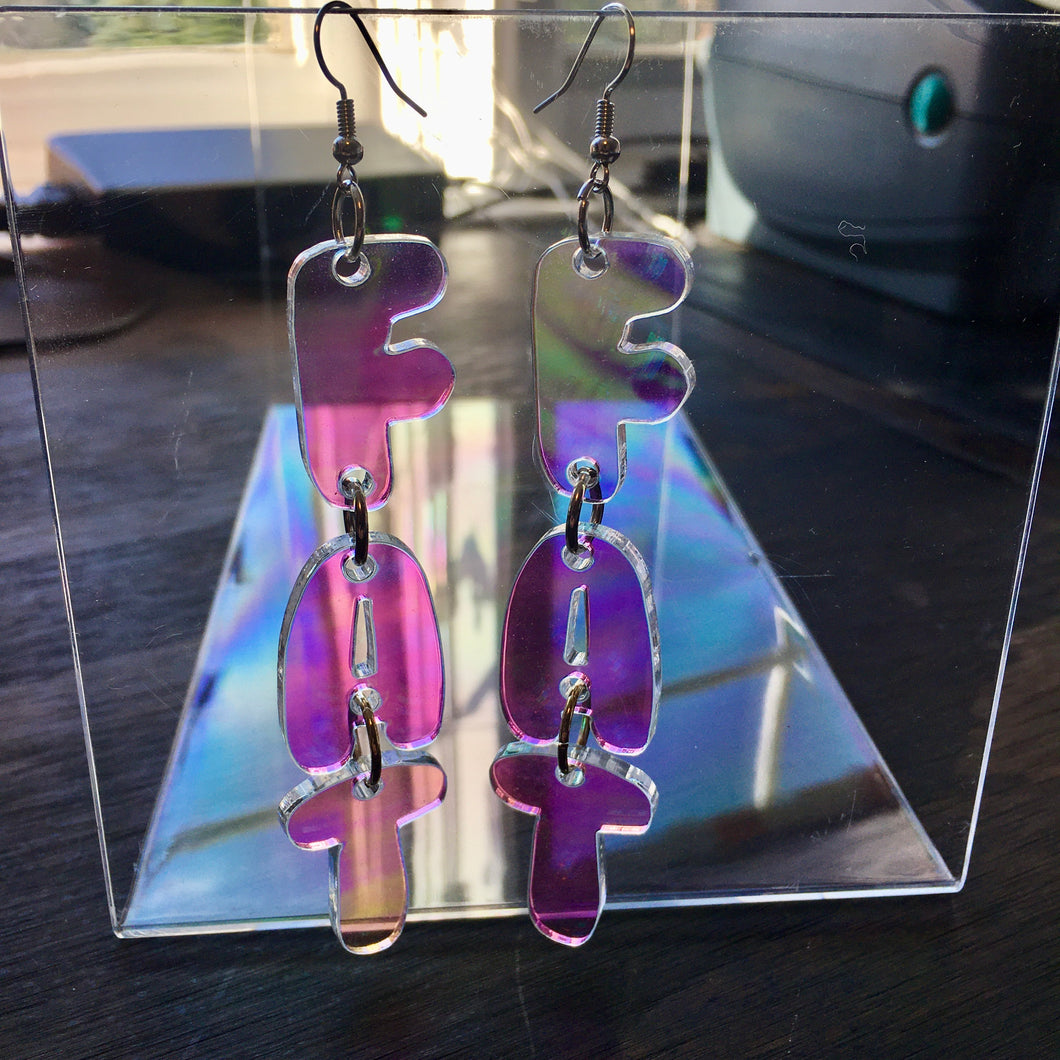 Iridescent FAT Dangly Earrings (MTO)
